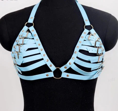 Nerissa Siren Leather Harness Bra