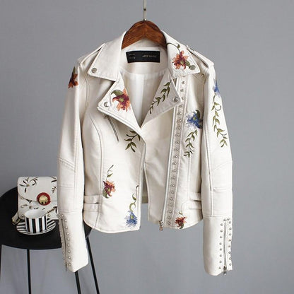 Floral Leather Jacket