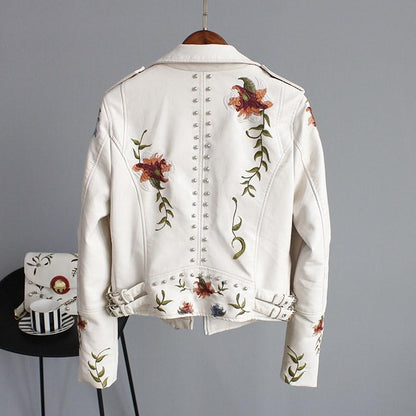 Floral Leather Jacket