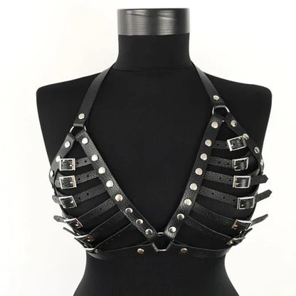 Nerissa Siren Leather Harness Bra