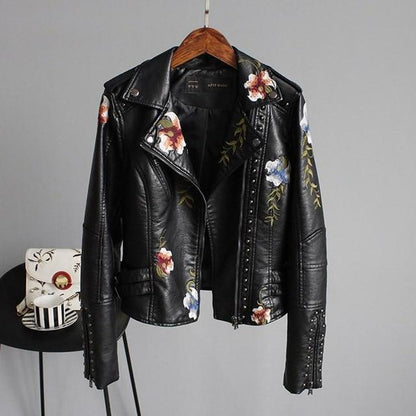 Floral Leather Jacket